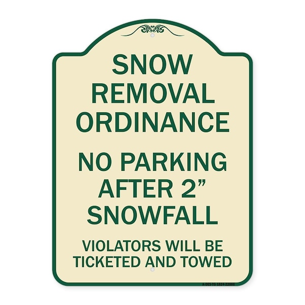 Signmission Snow Removal Ordinance No Parking After 2 Snowfall Heavy-Gauge Alum Sign, 24" x 18", TG-1824-22886 A-DES-TG-1824-22886 - main